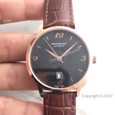 Replica Montblanc Meisterstuck Date Watch Rose Gold Black Face